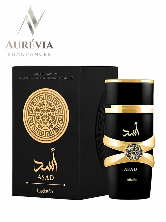 Frasco de perfume Lattafa Asad – Aurévia