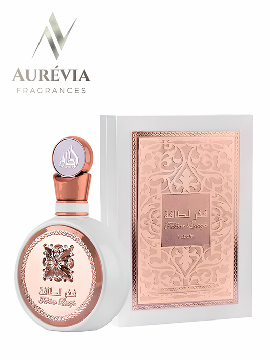 Frasco de perfume Lattafa Fakhar Rose – Aurévia